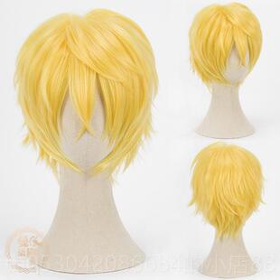 正品[现成库存]反射脸形倒汉置30cm通用os假发发男同C性恋纸Cos短