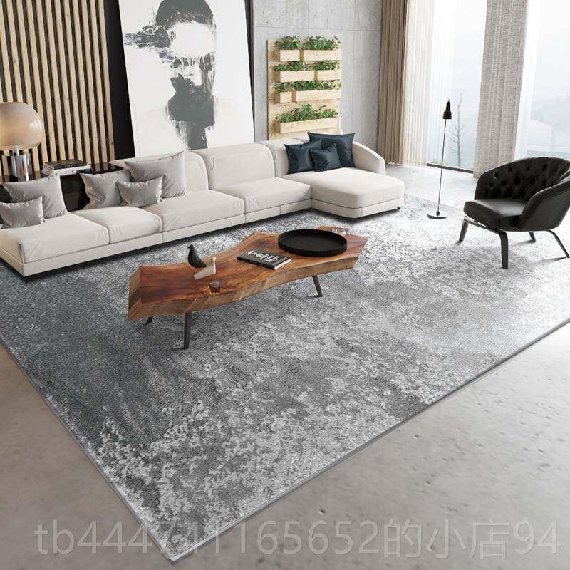 高档欧代简约地毯i长ns风格客厅茶几欧式卧室床现边毯纯色几何方