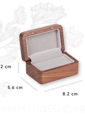 高档蓝饰波好白色/黑首盒/桃胡木实木项炼耳环戒指便携式旅行珠宝