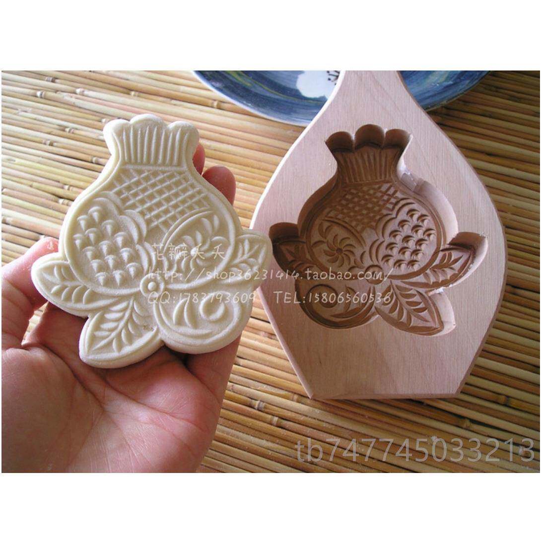 新款品包邮|梨木模家用馒新头模具南瓜模饼豆糕模厨房工绿具