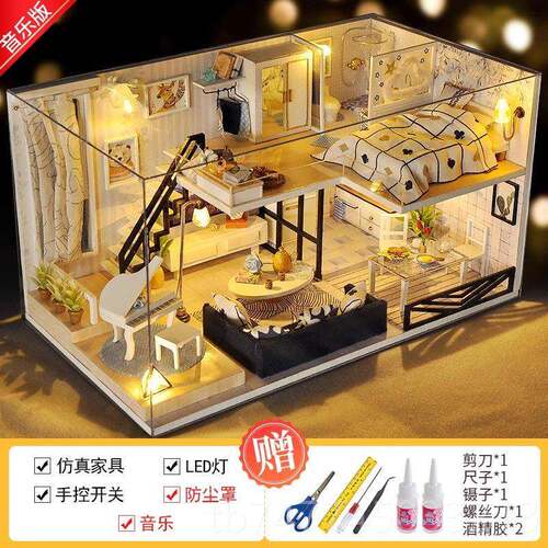新款国风diy作小屋别墅手工制房子模型古建风筑拼装意生日礼物女