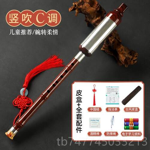 新款竖吹横吹巴乌乐器小学生树脂调仿红木C调B降调GF调成用人七孔