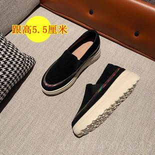 厚底松糕女浅口妈妈底舒适孕妇防滑205 蹬女时尚 新款 真皮软2一脚鞋