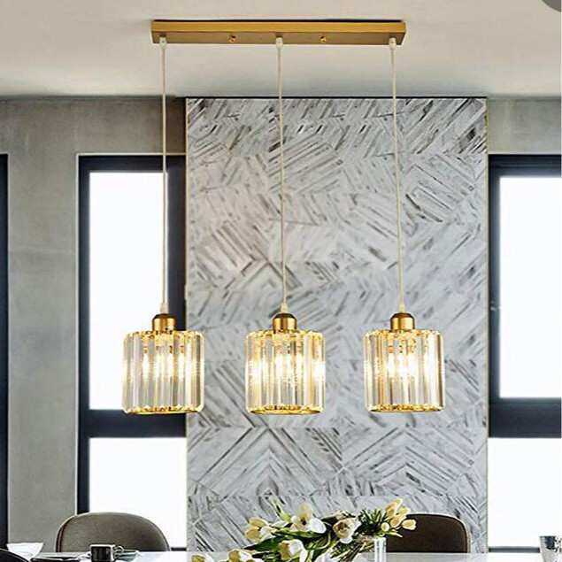 北欧餐厅吊灯饭厅餐桌灯书房吧台三头简约现代轻奢创意水晶吊灯具,3C数码配件,摄像机配件,淘宝优惠券,粉丝福利购,淘宝优惠卷