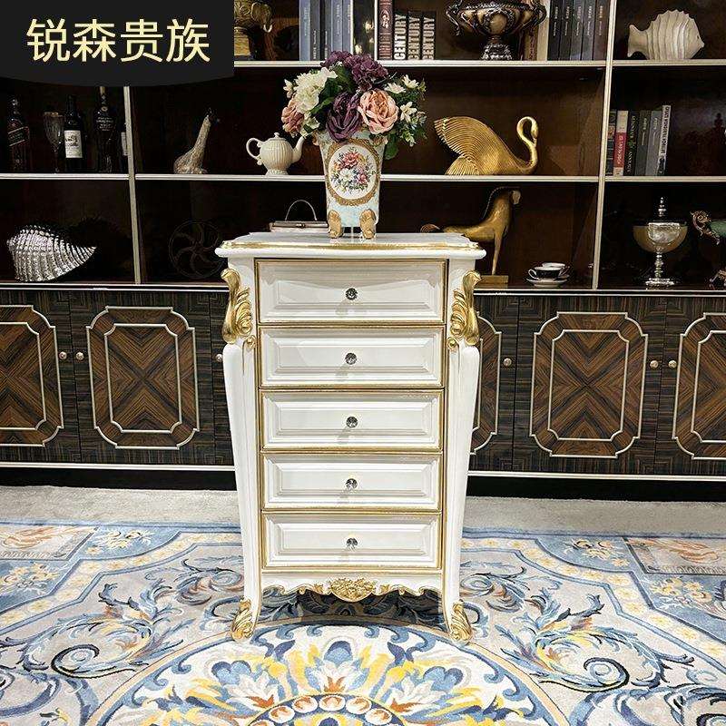 法式实木五斗柜欧式宫廷奢华雕花储物柜客厅装饰柜配套客厅家具