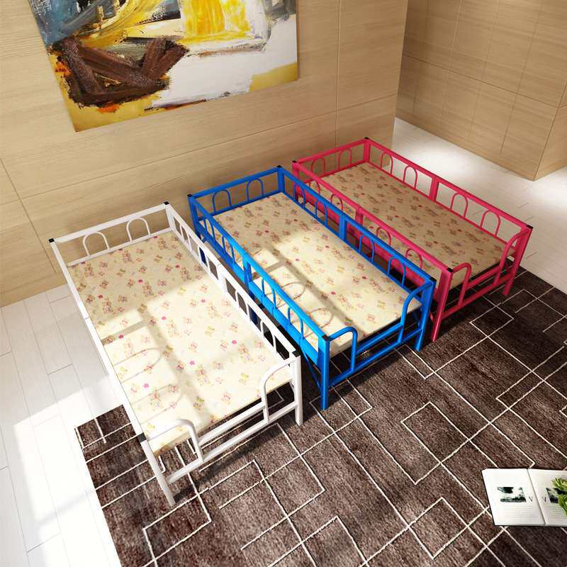 儿童床折叠床带护栏男孩女孩公主床婴儿加宽小床单人铁简易拼接床