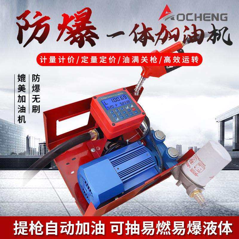 无刷防爆静音电子定量加油泵12V24V220V汽油加油机总成电动抽油泵