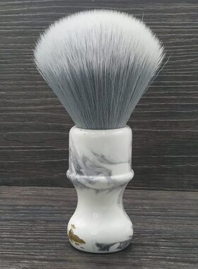 帝诗大规格灰色高弹柔软人造丝头剃须刷仿大理石云纹手柄胡刷