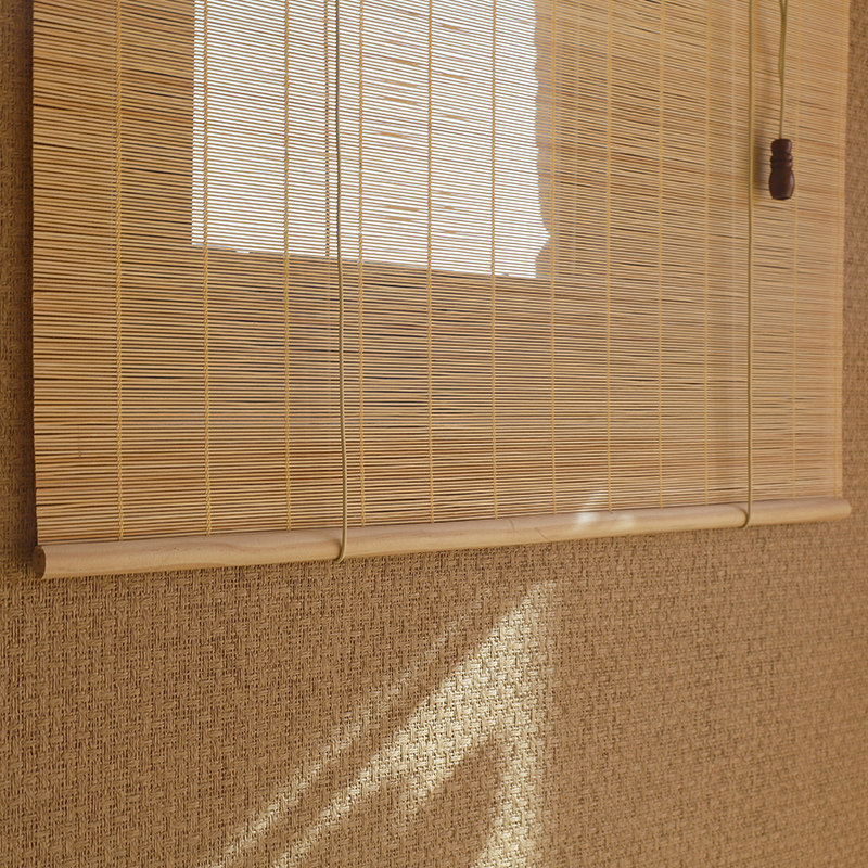 日式竹帘窗帘卷帘遮光百叶免打孔安装帘子和风隔断帘日系复古门帘