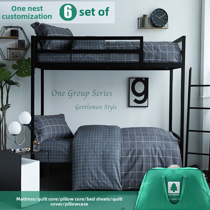 采购产品学生宿舍六件套床,纯棉床单,被套,枕套,双层床,单张三件