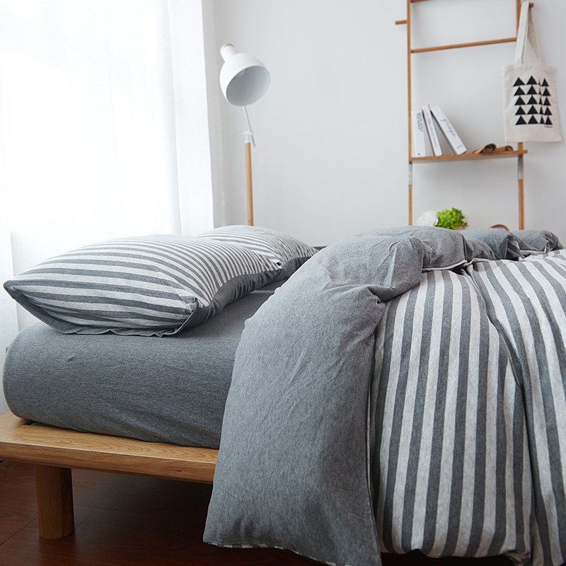 日式天竺棉四件套针织棉纯棉全棉亲肤裸睡床单被套宿舍三床上床笠,床上用品,床品套件/四件套/多件套,淘宝优惠券,粉丝福利购,淘宝优惠卷