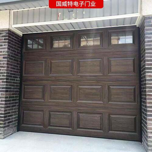 欧式车库门别墅防盗彩钢发泡 国威特翻车板门库不锈钢门滑升自动