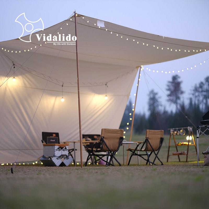 铝合金杆户外露营蝶形帐篷TC科技棉布防雨遮阳天幕凉棚