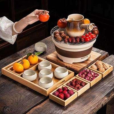 围炉煮茶雅素炭火炉茶具套装罐罐茶茶壶烤奶壶煮茶炉温茶炉可