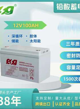 12V100Ah太阳能路灯风光互补路灯系统深循环长寿命铅酸蓄电池