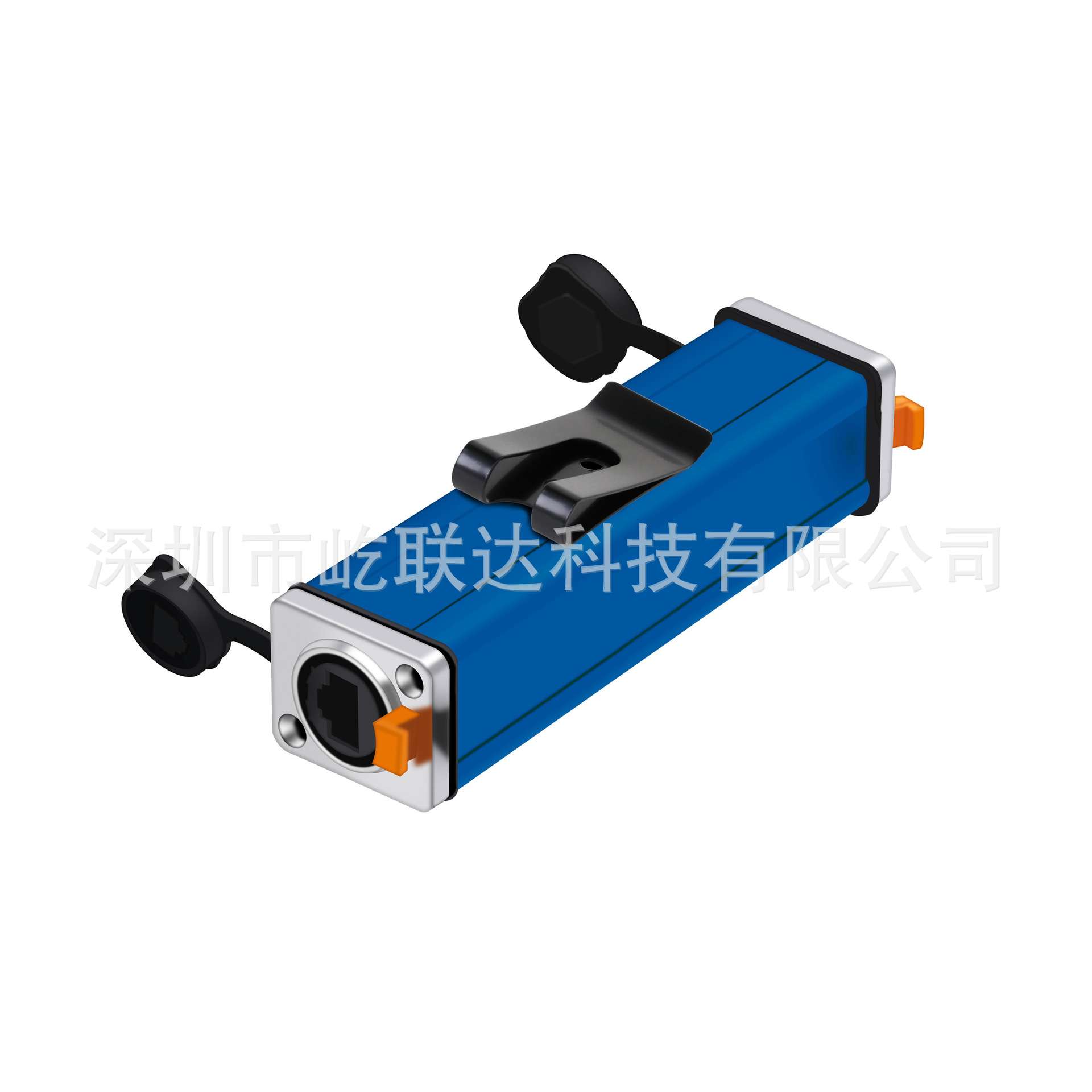RJ45网络信号直通母座双头母座耦合器铝型材外壳电子工程盒 夹子