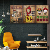 饭店餐厅装 火锅店标语挂件墙上挂画 饰画烧烤墙面酒吧复古创意个性