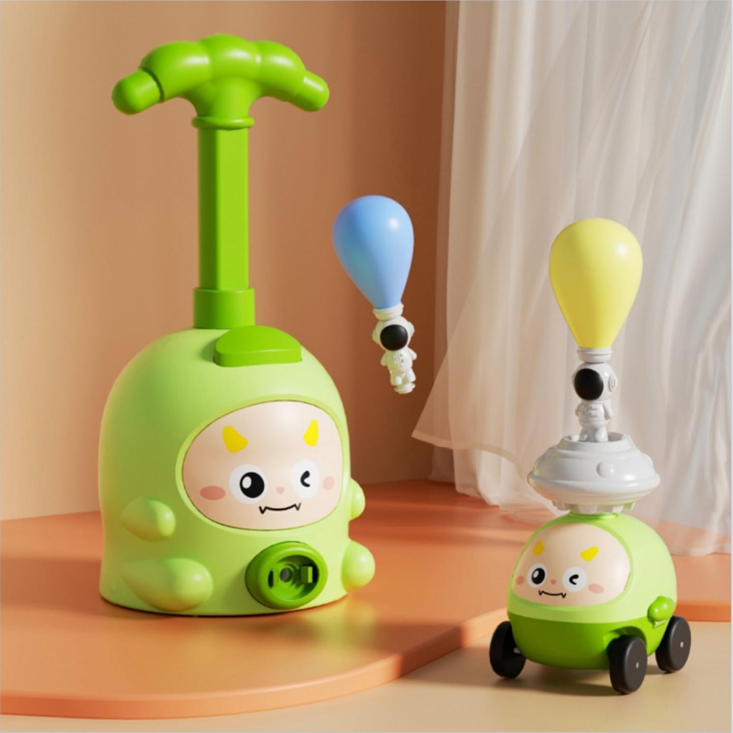 儿童益智按压解压小猪气球车