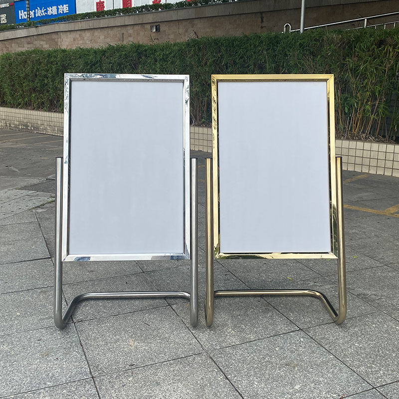 加厚l型脚水牌广告牌展示架不锈钢指示牌酒店迎宾牌招聘海报立牌