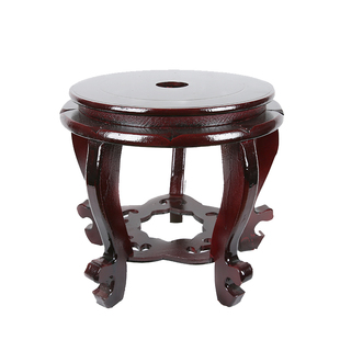 增高花盆底座托盘实木花架圆形石头花瓶鱼缸盆景摆件奇石底托木质