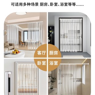 2025新型推拉式风挡走廊门帘防寒伸缩杆透明挂帘空调隔断帘防空调