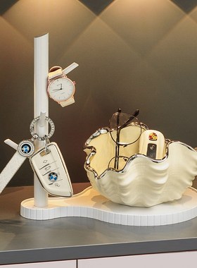 入户门口玄关钥匙置物架收纳摆件轻奢高档鞋柜客厅整理神器装饰品