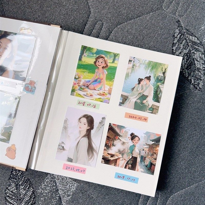 相册自粘贴覆膜式影集567寸相册本大容量家庭diy照片收纳本纪念册