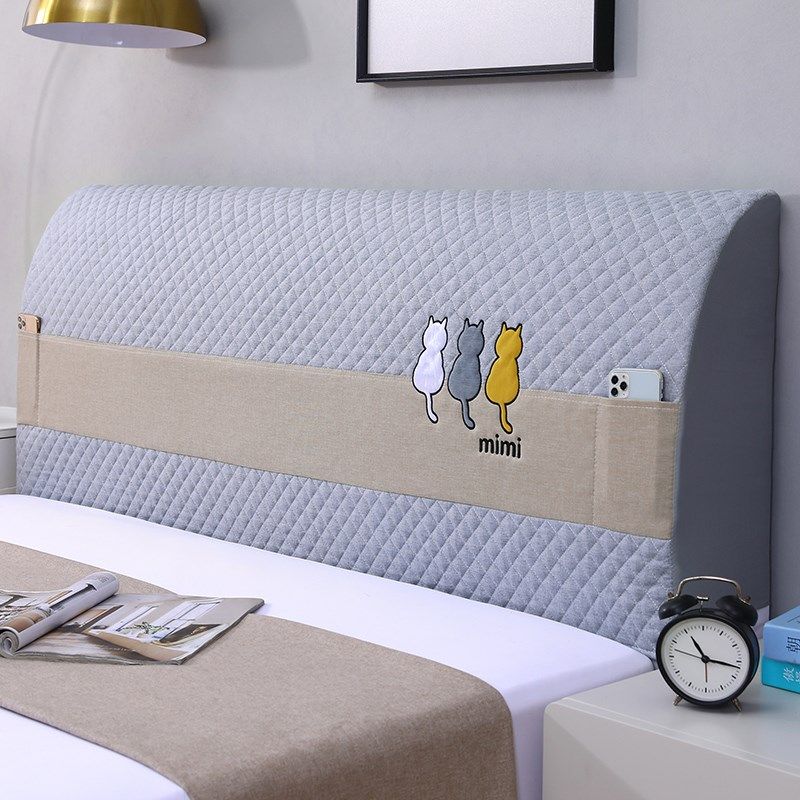 2024新款软包木床头靠背套万能防尘罩全包床头罩加厚床头套高级感,居家布艺,床头罩,淘宝优惠券,粉丝福利购,淘宝优惠卷