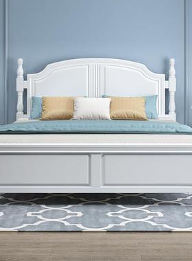 美式5实床箱现代TUU简约1.8米双人床1.米单人床木主卧高白色储物