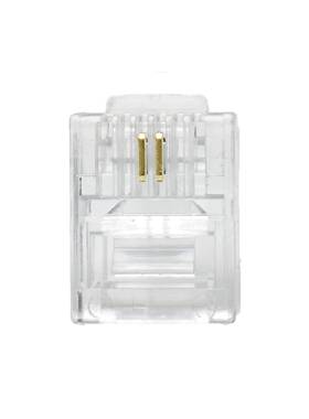 晶方贝R11P电话接头62C镀31金J二芯座机插头水头通信耐用双头