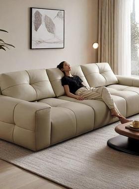 风古风豆腐块沙客厅小户型复古发宽大背新款可调节靠皮QNV沙发