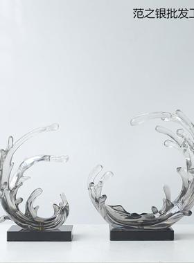 风生起摆件轻奢高档厅高端大水气上客档次办公柜室电视柜BJ008酒