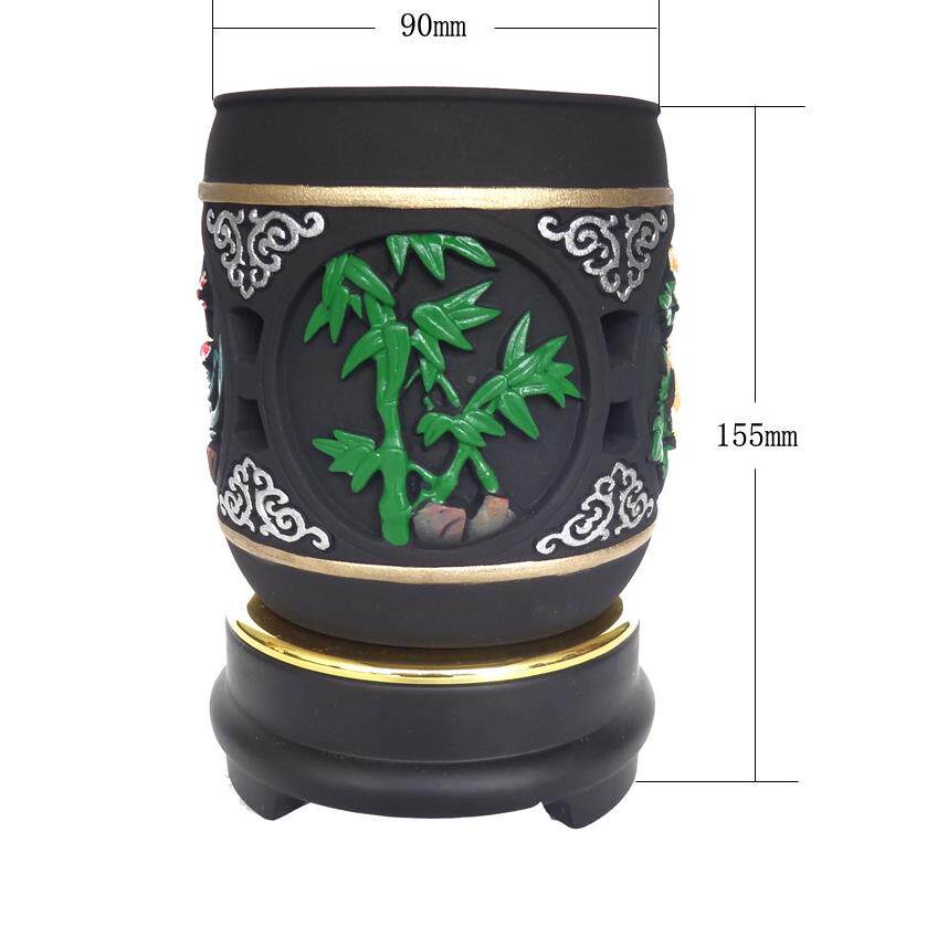 树脂大号笔筒炭笔筒办摆件送老师书房公雕家居商务室会议活性炭新