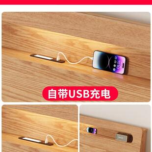 全实木床1米8双人床卧室家用橡排木骨架储米5物床出租房985用1单