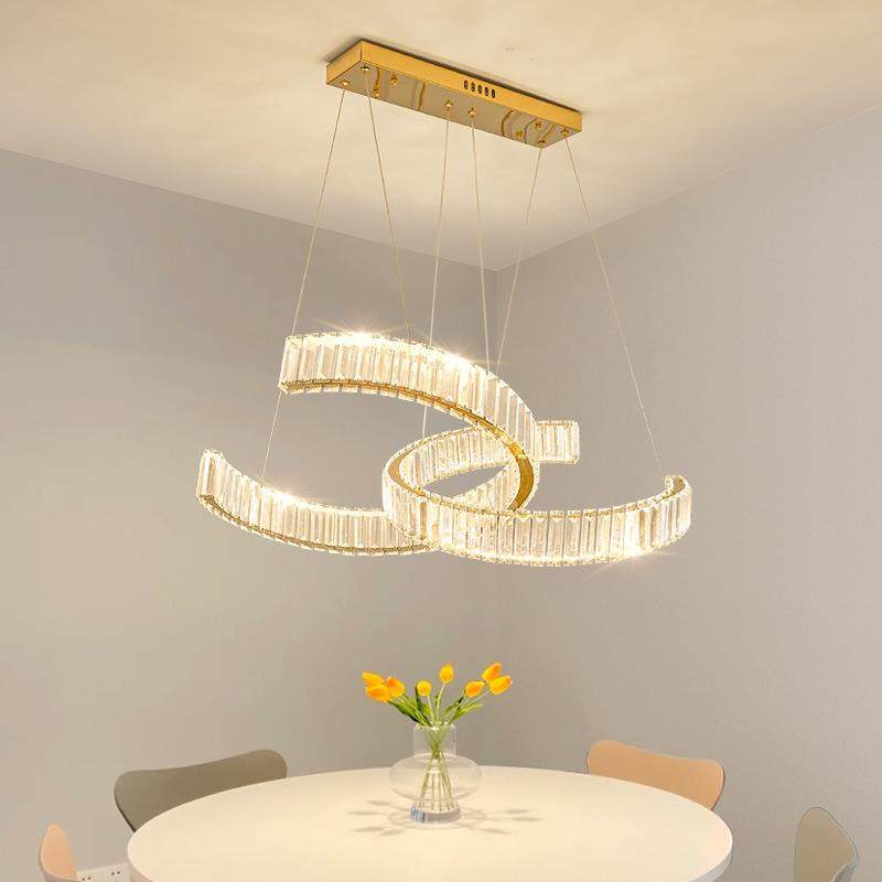 吧轻奢现代简约水K360709晶吊灯饭餐厅桌台长条创意艺术蜡烛雅致