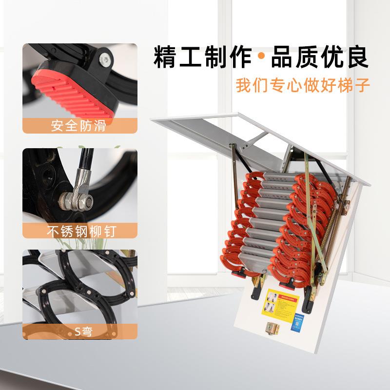 观固隐形阁伸缩楼楼梯内折叠复RAW式别墅踏步室防滑条升降扶手