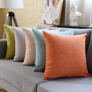 日系厚靠抱枕枕客厅靠垫亚麻布加艺沙发办公室腰枕bz-1068床头套