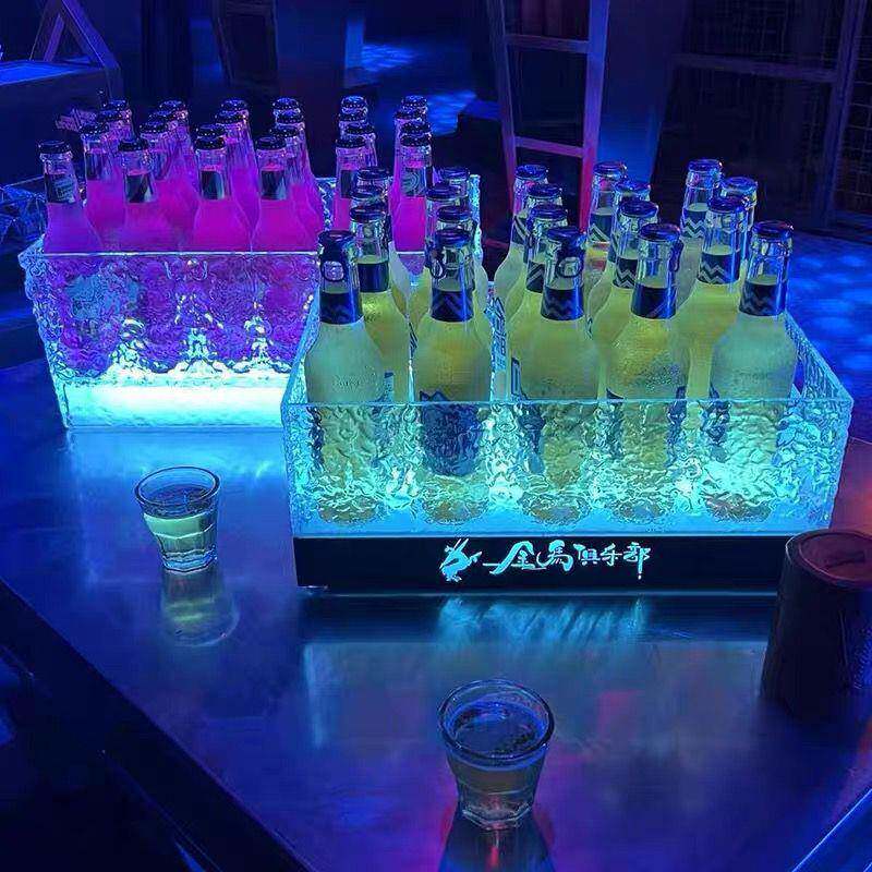 酒吧光酒框发LED冰桶亚克香力DDC槟桶夜店KT派对器皿酒V座加厚安