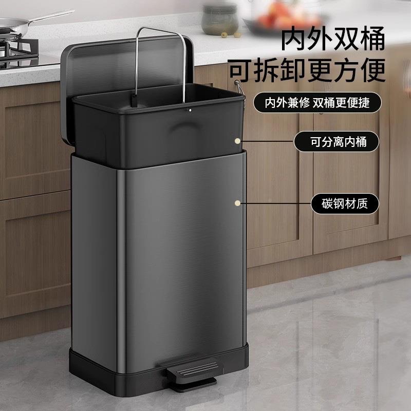 GGN优勤所厨房垃圾桶家用带脚盖大号大量卫生间容客厅厕脚踩踏式
