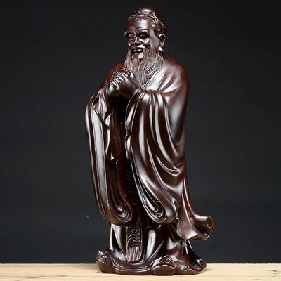 木雕孔纪子xxg-2658摆件像夫子念教师客厅书房工艺品桌面孔办公室