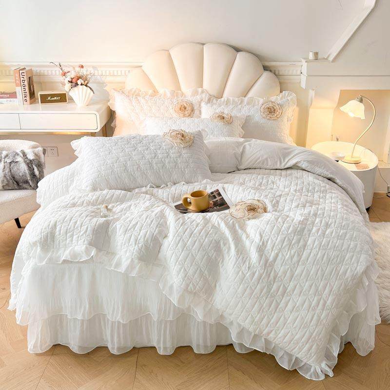 公主风床笠LS床裙款合一夹床罩单件棉床单二四季通裙用带裙边床围,床上用品,床裙,淘宝优惠券,粉丝福利购,淘宝优惠卷