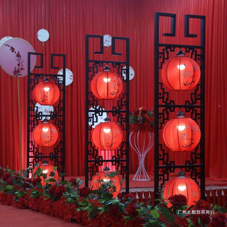 新款婚庆道具中式宫灯引唐礼仿古中10095715国风三联灯笼路路婚引