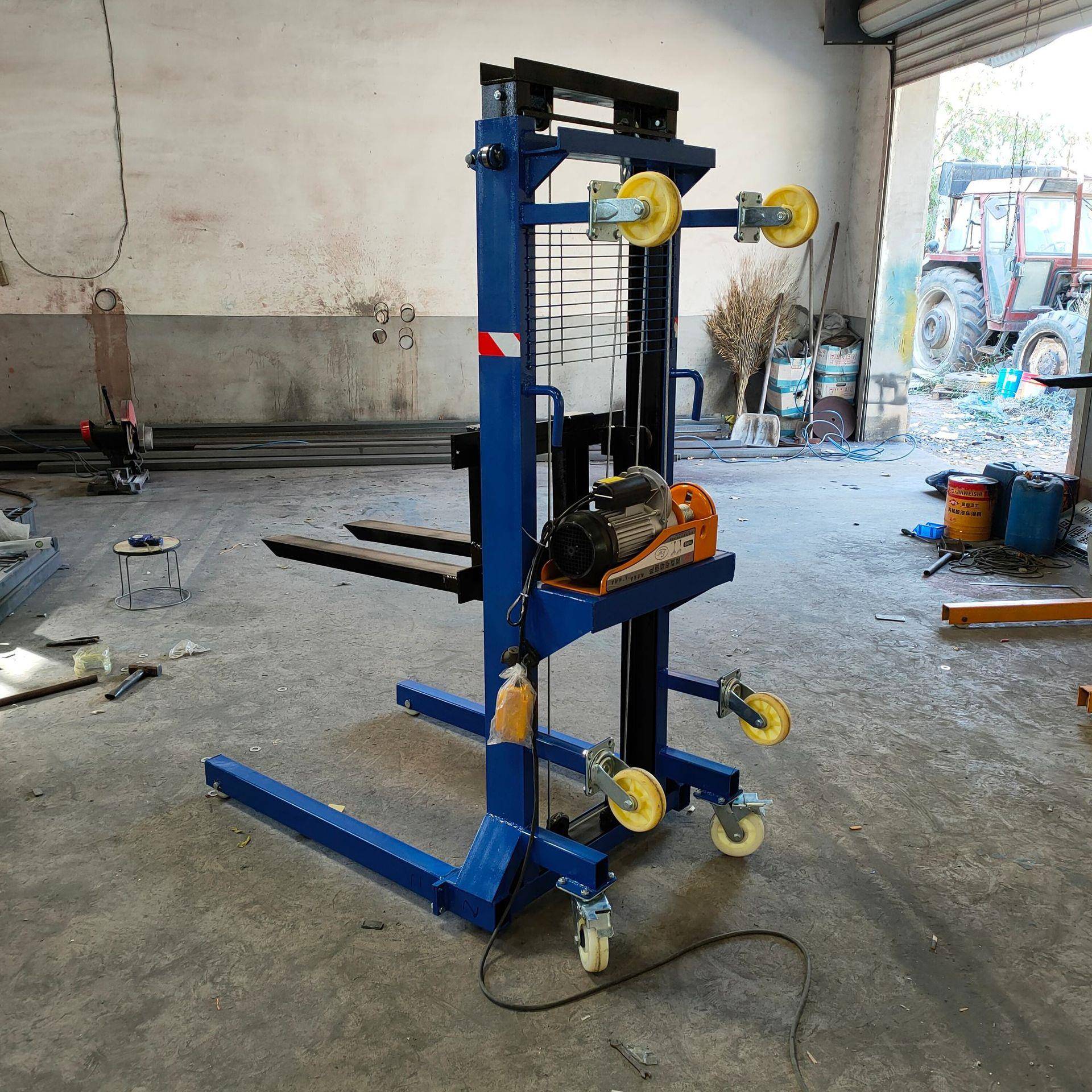 HWR电动上砖机工程堆高车气块上料动自遥控电动升降机加器现机货