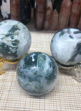 天水晶石球水办草XK-SCMN0玛然瑙原石磨家居装饰公摆打件