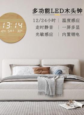 木钟钟挂LE000111D时钟头挂墙数字钟约创意新款钟静音电子钟表简
