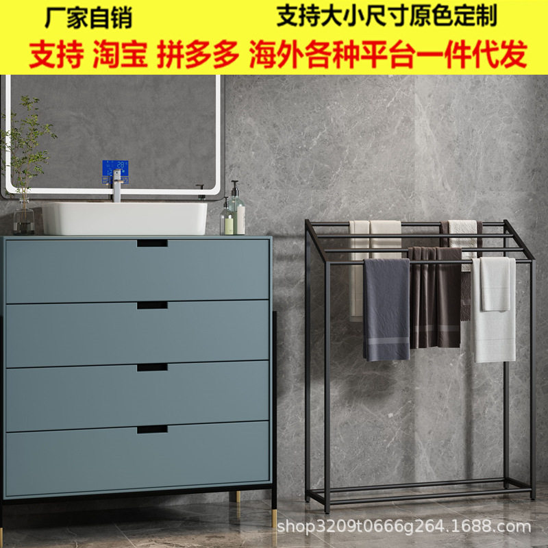 4层落地浴室毛巾架收纳置物架卫生间浴巾架抹布挂架挂浴室收纳