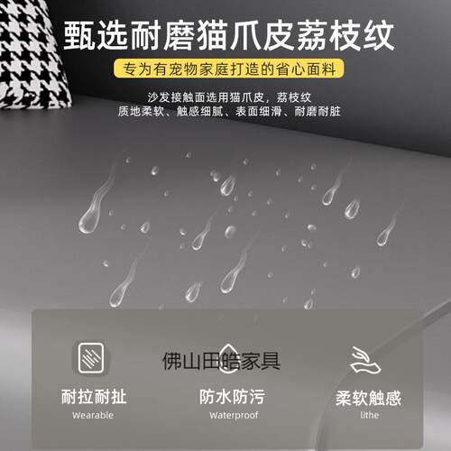 皮质沙发小户型客厅代约人两三人公寓出租简房主卧室008懒人现小