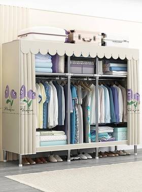 简易衣家用室加全MPK钢架卧厚家居落包地柜式衣柜出租房一件邮