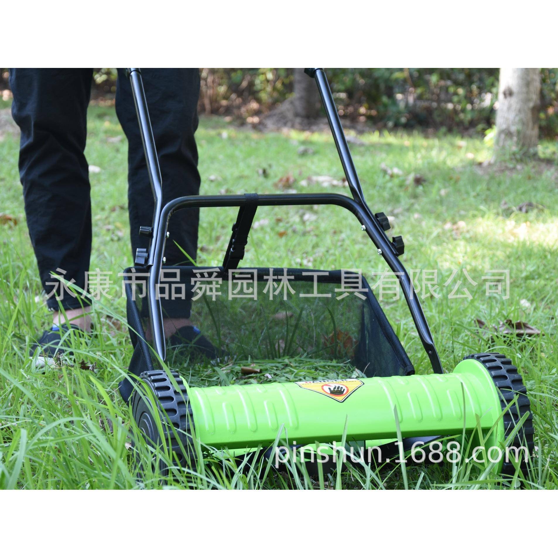 手推式割草机手草坪推机16寸无动无引擎卷草筒剪草机力16寸有集袋