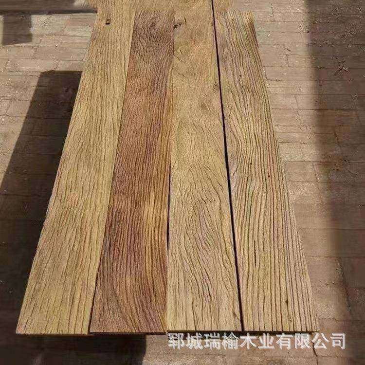 北方风桌化老榆木实木板民家用复宿SWC古吧台桌餐面桌工作飘窗面